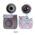thumbnail image 3 of Light Blue Flame Bird PU Camera Case with Shoulder Strap - Protective Carrying Bag Compatible Exclusively with Fujifilm Instax Mini 9, 8+, 8s, and 8 Instant Cameras - Compact Design (5.1x5.1x2.8, 3 of 6
