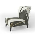 thumbnail image 2 of Designart "Gold Glamour Circle I" Upholstered Glam Accent Chair - Arm Chair, 2 of 5