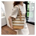 thumbnail image 3 of Bolsa De Hombro Bolso de mano para mujer, bolsos de paja, bolso de mano de verano, bolso grande de playa tejido (caqui) Likrtyny Para Estrenar, 3 of 6
