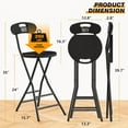 thumbnail image 3 of 5Rcom Folding Stool, 1 Pack 24 inch Folding Bar Stool with Backrest and Handle, Foldable Stools for Adults Up to 350lbs, Collapsible Round Folding Counter Height Stool Chair for Camping Kitchen, 3 of 7