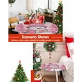 thumbnail image 6 of Round Tablecloth with Elastic Pink Snowman Christmas Tree Winter Snowflake Waterproof Stain-proof Table Cover Wipeable Fitted Table Cloths for 36"-44" Round Tables Dining Kitchen Indoor Outdoor Use, 6 of 6