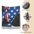 thumbnail image 6 of Cauagu Shark With USA Flag Print Women Wrap Shawl tassels Scarves Retro Scarf 77.6"X28.3", 6 of 8