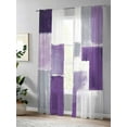 thumbnail image 4 of Purple White Sheer Curtains 108 Inch Long 2 Panels, Graffiti Art Abstract Mottled Oil Paint Texture Light Filtering Rod Pocket Semi Sheer Curtains, Sheer Voile Drapes for Living Room, 52"x108", 4 of 5