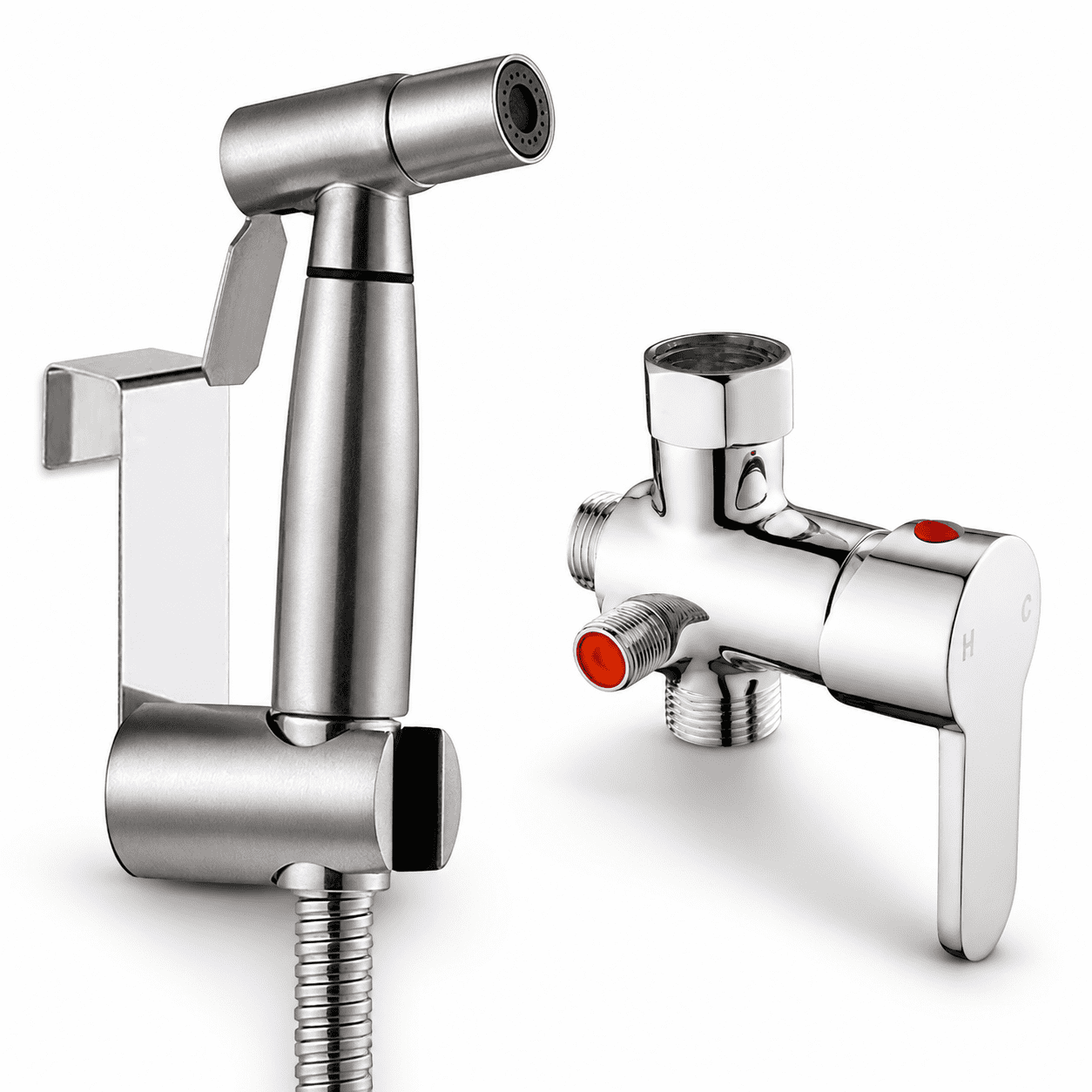 Hot & Cold Bidet Sprayer Handheld Attachment with Thermal Grip for Toilet Cleaning