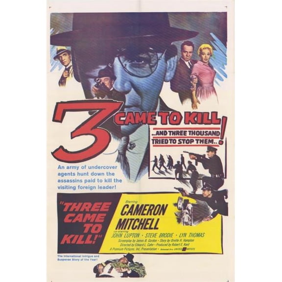 3 Came to Kill Movie Poster 27 x 40 in.