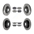 thumbnail image 1 of Transit Auto Front Rear Coated Drilled Slotted Disc Brake Rotors and Semi-Metallic Pads Kit for Car Mini Cooper Countryman S ALL4 KDS-100979, 1 of 11