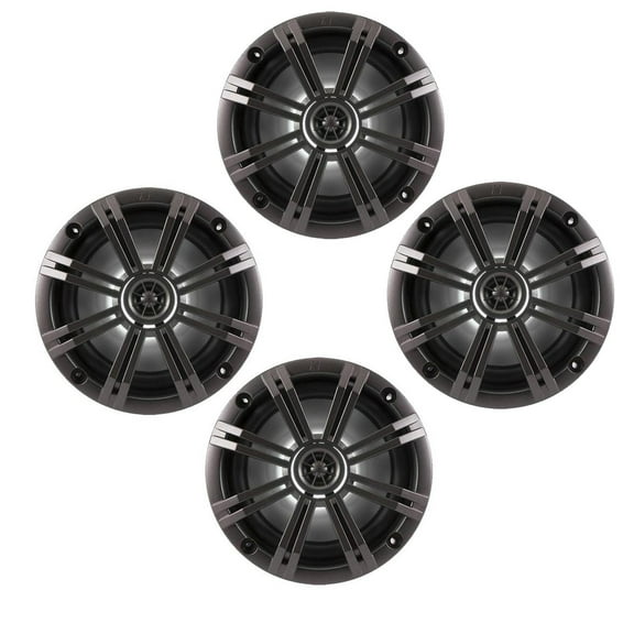 Kicker 6.5 Inch KM-Series LED Marine Speakers 41KM654LCW bundle