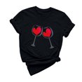 thumbnail image 5 of Diufon Hauts de la Saint-Valentin pour Femmes Décontracté Manches Courtes Col Rond Pull Chemise Imprimé Graphique Mignon Tendance, 5 of 5