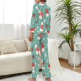 thumbnail image 2 of Snow Santa Gift Sock Christmas Pattern Women's Long Sleeve Flannel Pajama Set Sleepwear M, 2 of 5