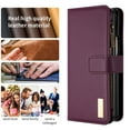 thumbnail image 3 of ELEHOLD for Samsung Galaxy Z Fold 6 Case, Soft Premium Flip Leather All-Around Coverage Card Slot Zipper Shockproof Protective Wallet Case for Women Men for Samsung Galaxy Z Fold 6,Darkpurple, 3 of 6