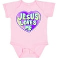 thumbnail image 3 of Inktastic Jesus Loves Me Boys or Girls Baby Bodysuit, 3 of 5