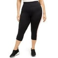 thumbnail image 6 of Id Ideology Womens Plus Size Colorblocked Capri Leggings, Noir, 2X, 6 of 9