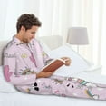 thumbnail image 6 of Lsque No Drama Llama Pattern Long Sleeve Pajama Set for Men - Soft 2-Piece Sleepwear and Loungewear Set with Pockets, Comfy Nightwear-Small, 6 of 7