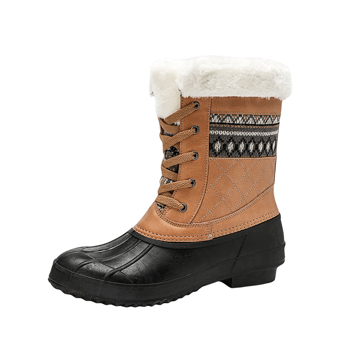 Lopsie Women’s Winter Hiking Boots Waterproof Snow Boots Suede Leather