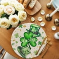 thumbnail image 2 of Green St. Patrick's Day Round 15 Inch Placemats Set of 8, Lucky S Love Heart Rustic HeatResistant Non Slip Place Mats for Dining Table, Wipeable Braided Kitchen Table Mats for Housewarming, 2 of 9