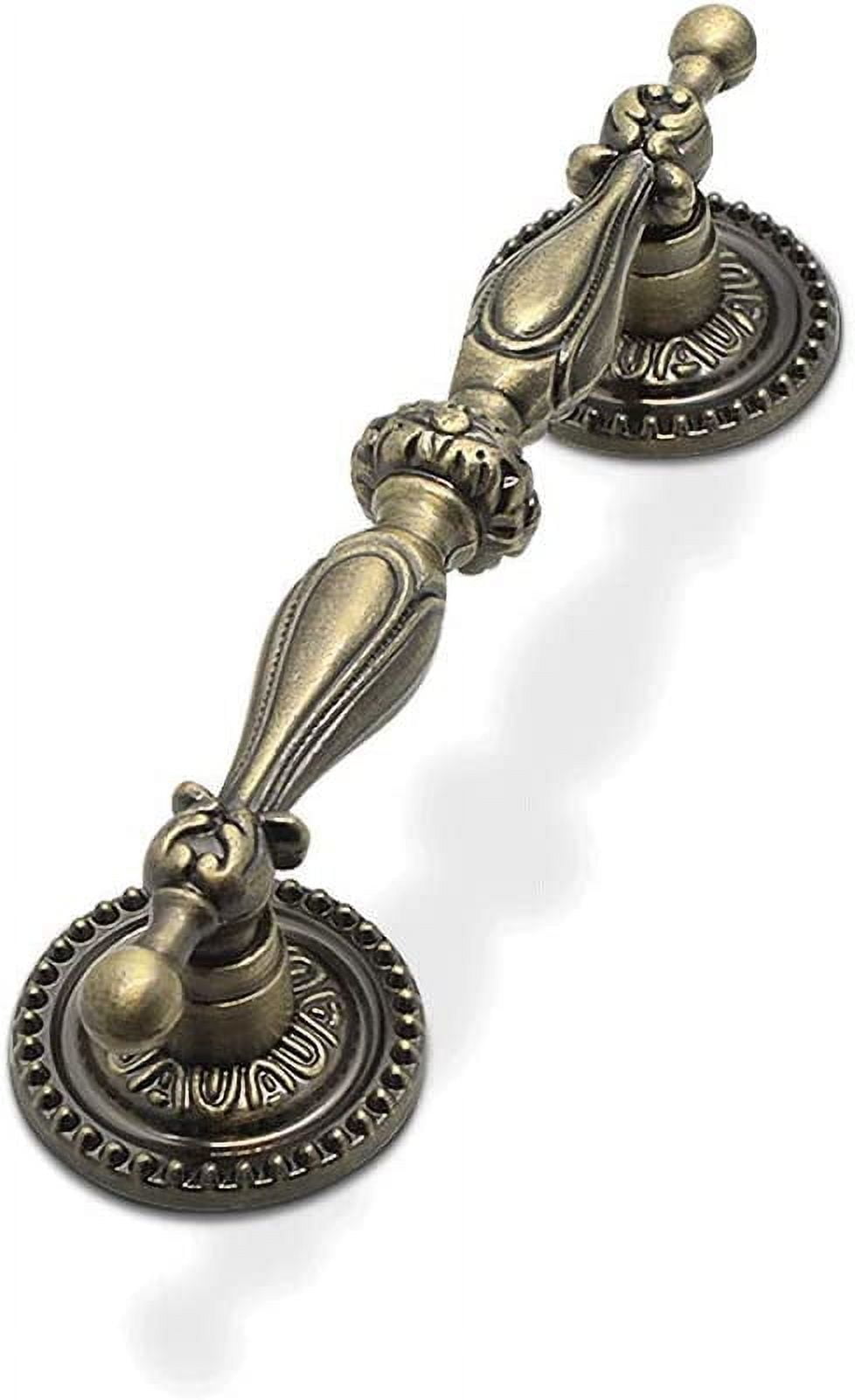 (10 Pack) 2.5" Vintage Drawer Pulls Antique Copper Cabinet Handles Euro Style,Antique Dresser Pull Kitchen Furniture Handle Bedroom Bathroom Hardware, Hole Centers:64mm(2-1/2 in)