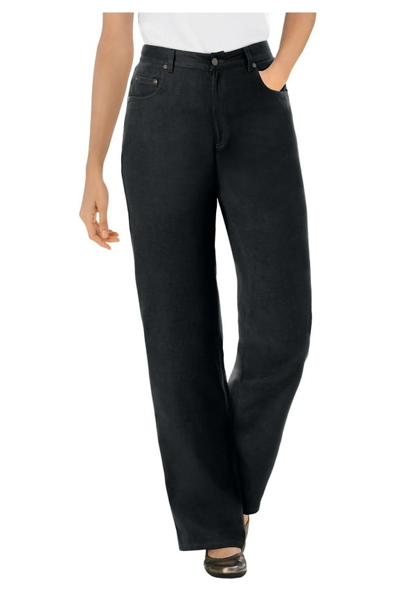 Plus Size Petite Perfect Relaxed All-Cotton Denim Five-Pocket Jeans