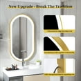 thumbnail image 5 of LUVODI Led Lighted Bathroom Mirror Gold Aluminum Frame Anti-Fog Dimmable Vanity Mirror Oval 32x20 inch, 5 of 11