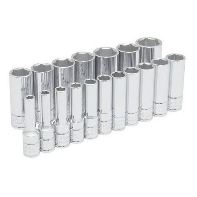 Juego De 18 Dados Largos Métricos 3/8 Inch 6 Puntas Urrea 52203