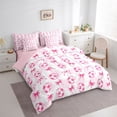 thumbnail image 2 of Manfei Sport Soccer Bedding Comforter Set 7pcs for Kids Boys Girls,Kawaii Ribbon Bow Queen Bedding Sets for Teens,Pink Reversible,Super Cozy Room Decor, 2 of 7