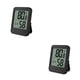 thumbnail image 1 of Ounissouiy Mini termómetro digital Temperatura del hogar Medidor alimentado por Humedad del invernadero Medidor LCD Bebé Guardería Negro Sin retroiluminación 2piezas, 1 of 6