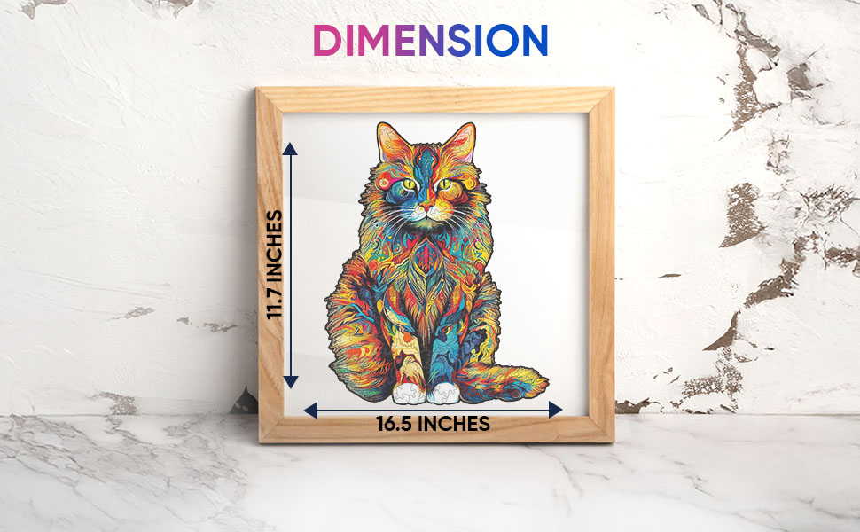 Nestologi Maine Coon Cat Premium Wooden Jigsaw Puzzle for Adults - Large - 5 Hours to Complete