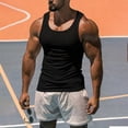 thumbnail image 2 of Fabrcox Waffle Tank Tops Men Compression Crew Neck Mens Sleeveless Shirts Big and Tall Basic Breathable Basketball Going Out Mens Muscle Shirts Black XXXL, 2 of 9