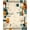 Teal Orange Cream, Pattern 1, variant on ODIKA 8'x10' Washable Area Rug Guitar Vintage Print Music Notes Abstract Note Border Retro Acoustic for Living Room, Under Sectional, Family , Durable, Non-Slip