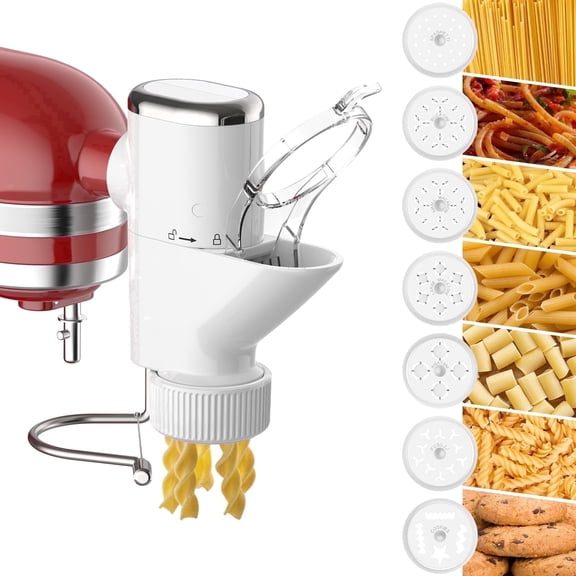 TOCOKEID Pasta Press Attachment for KitchenAid Stand Mixer, Includes 7 Pasta Plates