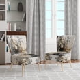 thumbnail image 2 of Designart "composition Florale Bohème Terrestre I" Chaise d'Appoint Bohème Grise Rembourrée - Fauteuil Moderne pour Chambre, 2 of 7