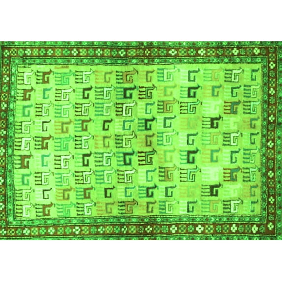 Ahgly Company Indoor Rectangle Persian Green Traditional Area Rugs, 7' x 9'
