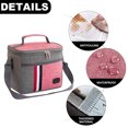 thumbnail image 3 of Bolsa de almuerzo de papel de aluminio, bolsa de hielo impermeable, bolsa bento rayada espesada portátil, 3 of 5