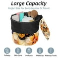 thumbnail image 2 of PhooArto Travel Cosmetic Bags Barrel Makeup Bag, Multifunctional Toiletry Bucket Bags Round Organizer Storage Pocket, Flowers with Butterflies Painting, 2 of 6