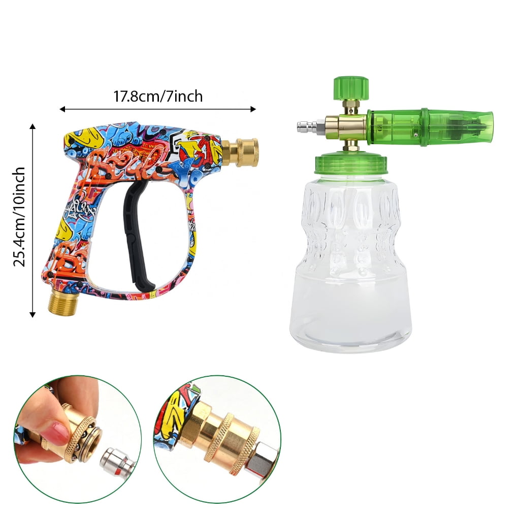 Zeiwohndc Heavy Duty ABS Car Washer Machine 40 Degree Fan Jet For Patio Auto Maintenance