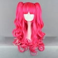 thumbnail image 2 of Peluca de Cabello Humano Unique Bargains 28' Rosa Rojo Rizado con Gorro, 2 of 6