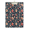 thumbnail image 2 of Dark Blue Floral Print 12.5x9in Clipboard, Durable Acrylic with Metal Clip and Wall Hook for Office or Classroom, 2 of 10