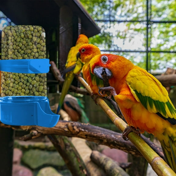 Automatic Bird Feeder and Water Dispenser for Cage, Plastic Drinker Feeder Clip for Parrots, Budgies, Lovebirds, Cockatiels, 4.3x5.8x2.5in