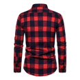 thumbnail image 3 of Camisa Manga Larga Cuadros Para Hombre Moda Slim Fit, 3 of 4