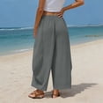 thumbnail image 6 of Shrysg Womens Baggy Wide Leg Pants Summer Elastic Waist Boho Pants Casual Palazzo Loose Beach Vacation Trousers with Pockets, 6 of 6