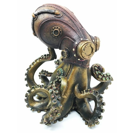 Steampunk Giant Kraken Octopus Marauder Military Deep Sea Unit Figurine Decor For Sci Fi Fantasy Lovers, This figurine measures 5.5