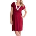 thumbnail image 2 of Gvmfive Women Maternity Ruffles Short Sleeve Nursing Breastfeeding Midi Dress, 2 of 5