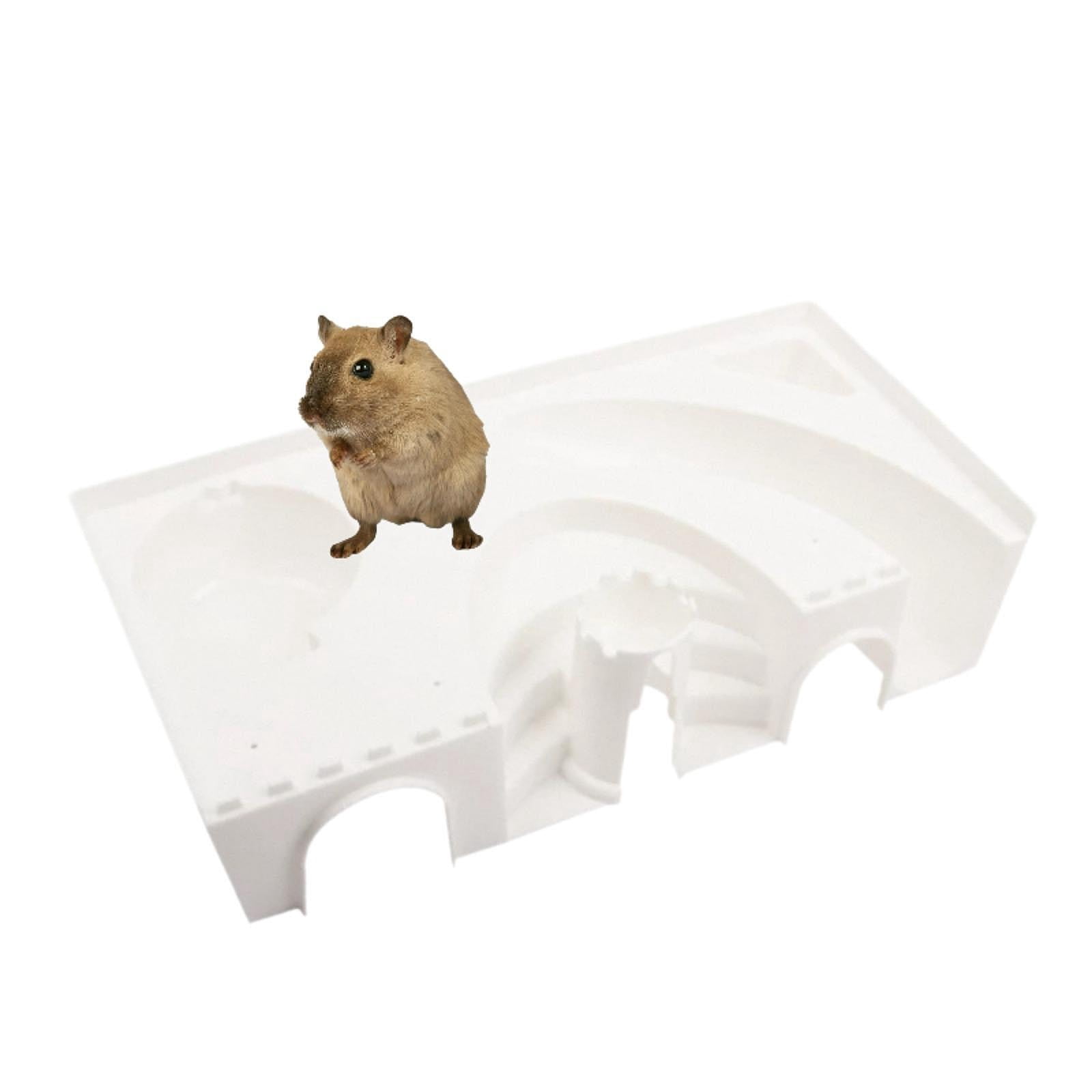 EHJRE Hamster Exercise Toy Hamster Platform Cave Fun Educational Toy Playing Gerbil Hideout Small Animal Toy for Rats Mouse Gerbils white