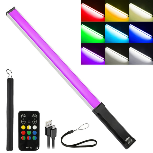 RGB Handheld Photography Light, Portable LED Video Light Wand, 9 Colors