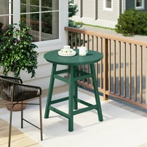 Costaelm Paradise Outdoor HDPE 35" Round Counter Height Patio Bar Table, Dark Green