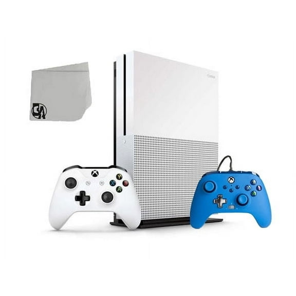 Pre-Owned Restored Microsoft 234-00051 Xbox One S White 1TB Gaming Console with Blue Controller Included BOLT AXTION