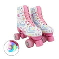thumbnail image 3 of LIXI Roller Skates,PU Leather Upper Cartoon White Roller Skates with Light Up 4 Weels for Girls and Boys,Youth 2, 3 of 10