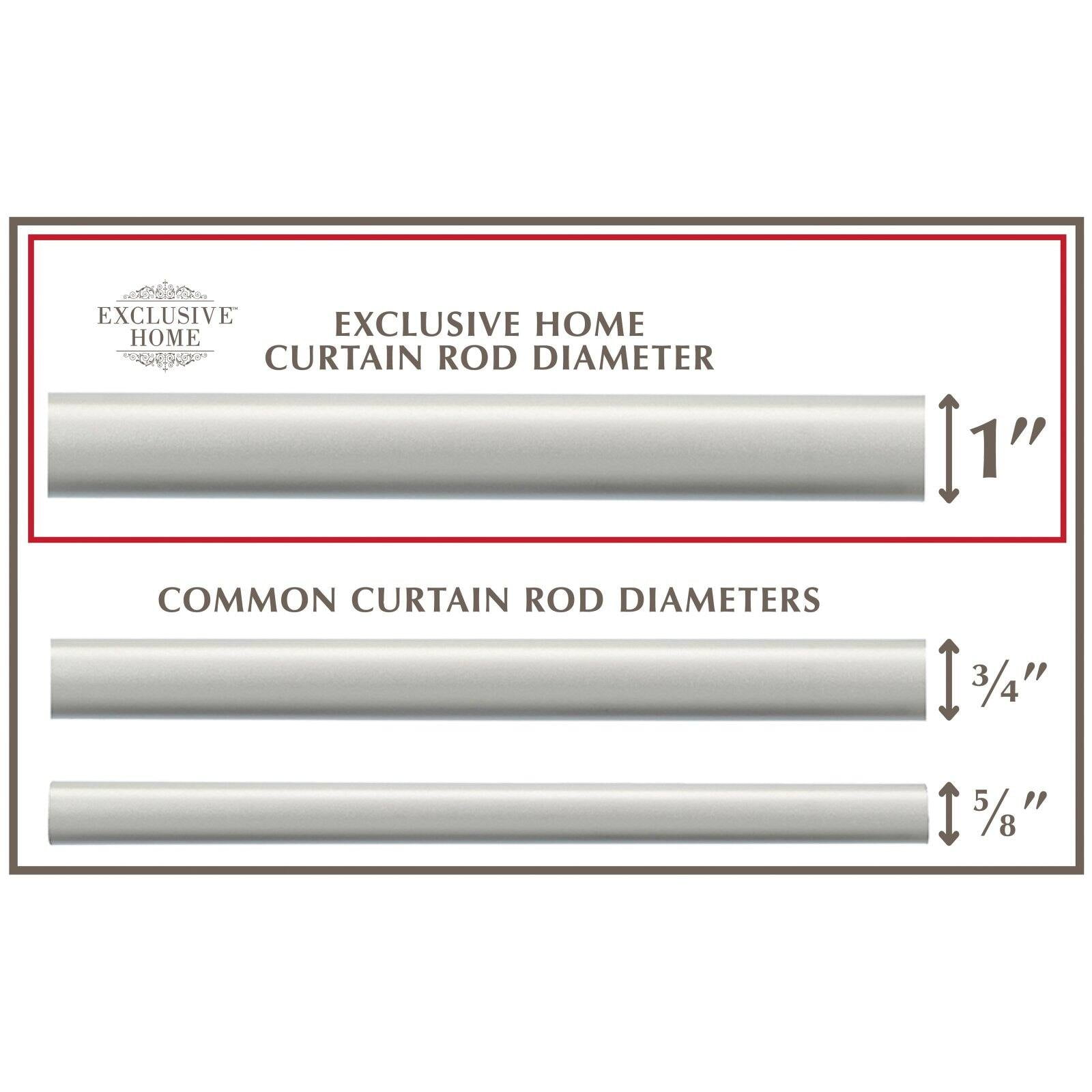 Exclusive Home Sphere 1" Curtain Rod and Finial Set, Matte Silver, Adjustable 36"-72"
