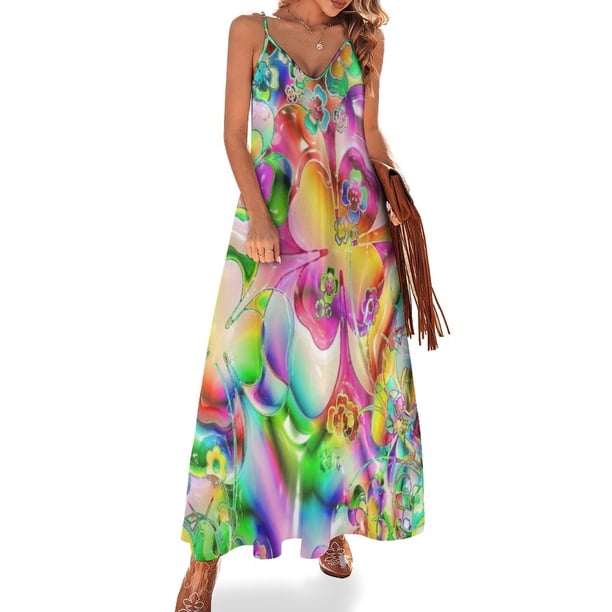 Vestido sin mangas con estampado de corazón y trébol de arcoíris, ropa de mujer, vestidos formales para ocasiones especiales, vestidos largos para mujer