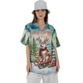 thumbnail image 4 of Merry Christmas Santa Reindeer Antlers Shiba Inu Sleigh Xmas Winter Holiday Hawaiian Shirt Breathable Summer Unisex Merch Shibas Dog Lovers Gifts Idea - 00023, 4 of 6
