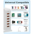 thumbnail image 5 of VHBW USB Charger Block, 6-Port USB Desktop Charging Station Multiports, 50W Phone Charger for iPhone, iPad, White, 5 of 5
